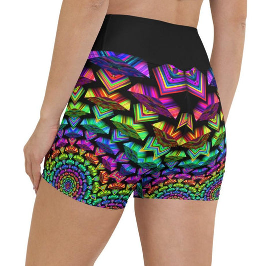 Tribal Psychedelic Fusion Yoga Shorts