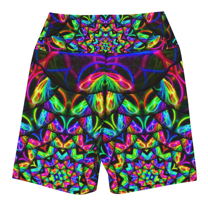 Vivid Kaleidoscope Dreams Yoga Shorts