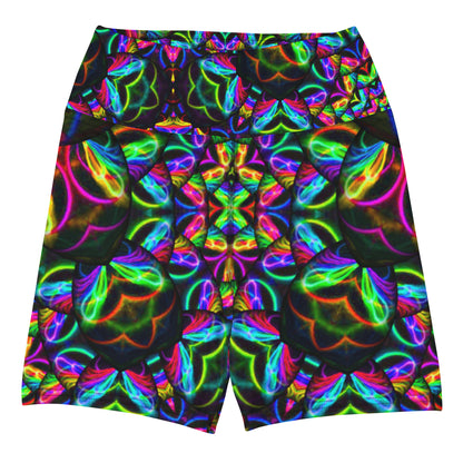 Vivid Kaleidoscope Dreams Yoga Shorts