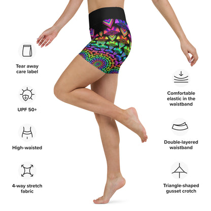 Tribal Psychedelic Fusion Yoga Shorts