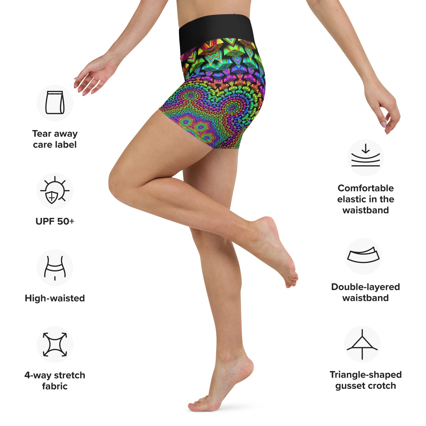 Psychedelic Fusion Yoga Shorts